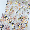 Poly Paillettes Knitted Mesh Embroidery Sequin Mesh Fabric